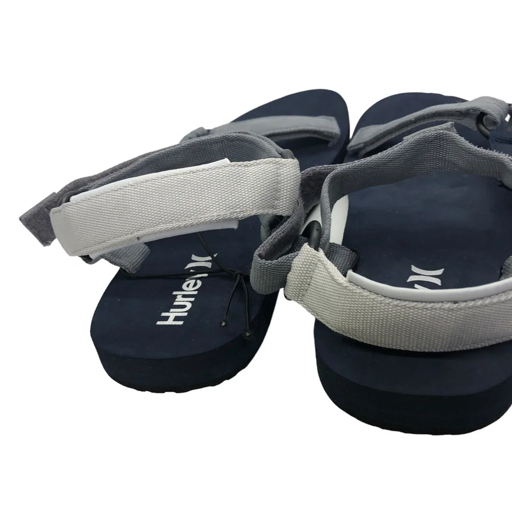 HURLEY Raleigh Navy & Grey Adjustable Strap Sandals Men's Size 12 - Picture 11 of 12